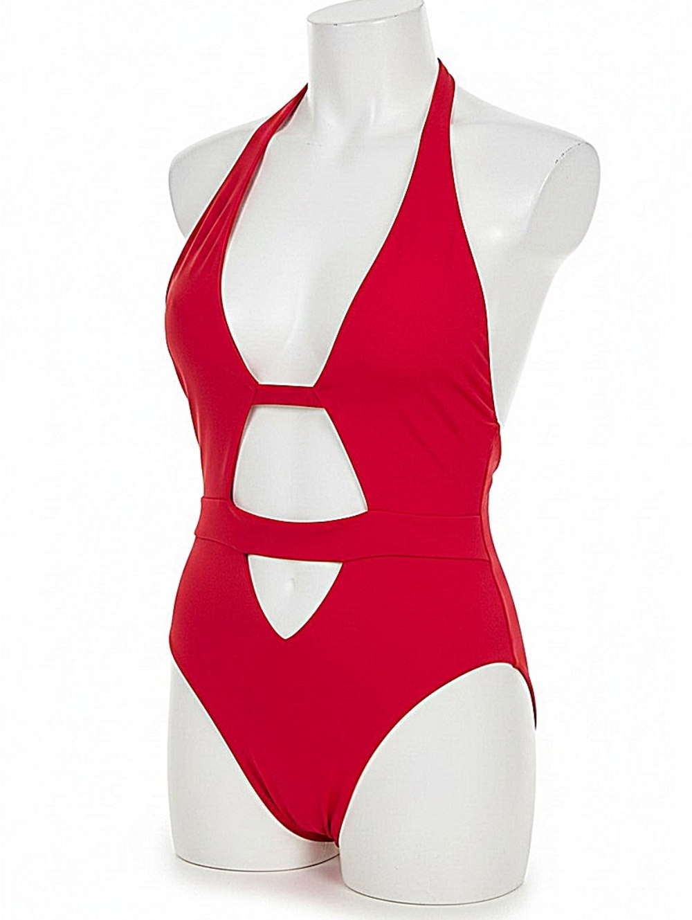 NWT! Pretty Little Things Red Halter Cutout One-Piece Swimsuit - Women Swim